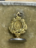 Antique French Gold and Platinum Fob / Seal with Cherubs