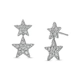 1ct Diamond Double Star Earrings