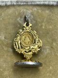 Antique French Gold and Platinum Fob / Seal with Cherubs