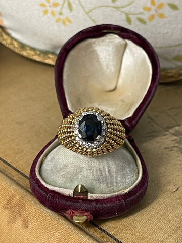 Private Sale Natural Sapphire Bombe Ring