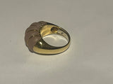 Frosted Rock Crystal 18ct Gold Italian Ring