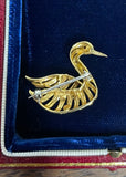 Reserved 18ct Gold Swan Brooch