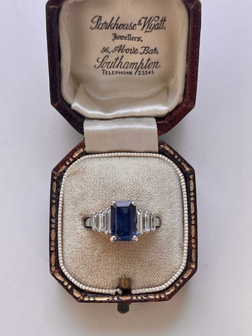 Reserved Platinum Sapphire and Diamond Dress Ring