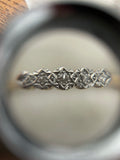 18ct and Platinum Deco Star Bezel Set Diamond 5 Stone Ring