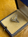 Yellow Diamond Pear Shaped Ring