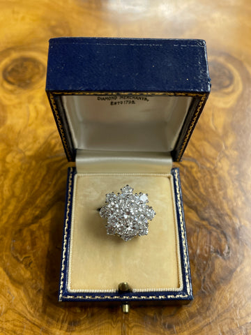 Platinum Diamond Cluster Ring 6.30cts