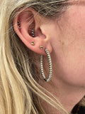 Certified 3ct Natural Diamond Inside and Out Hoop Earrings