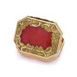 Antique yellow gold carnelian snuff box