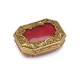 Antique yellow gold carnelian snuff box