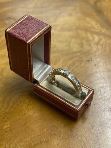 Reserved for P Certified 2.50ct Carre Cut Natural Diamond Eternity Ring
