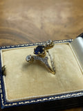 Antique French Burmese Sapphire and Diamond Ring