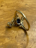 Antique French Burmese Sapphire and Diamond Ring