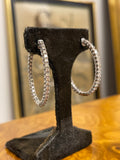 Certified 3ct Natural Diamond Inside and Out Hoop Earrings
