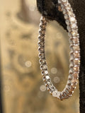 Certified 3ct Natural Diamond Inside and Out Hoop Earrings