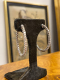 Certified 3ct Natural Diamond Inside and Out Hoop Earrings