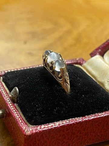 9ct Gold Moonstone Trilogy Ring