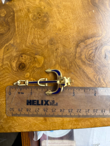 Reserved 18ct Gold Articulated Anchor Pendant