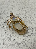 Vintage Gold Opal Bug Brooch