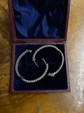 Certified 3ct Natural Diamond Inside and Out Hoop Earrings