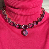 Art Deco Amethyst Riviere Necklace & Earring Suite, 1930s–1940s