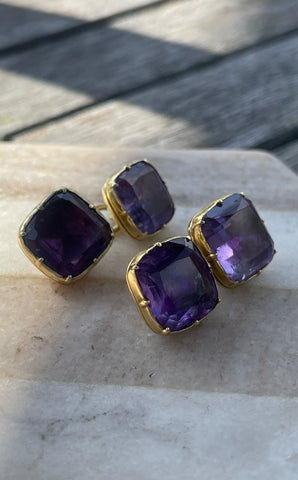 Georgian 15ct Gold Amethyst Cufflinks