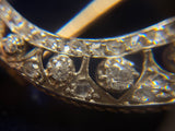 Victorian 15ct Gold and Silver Diamond Crescent brooch