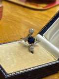 Antique French Burmese Sapphire and Diamond Ring