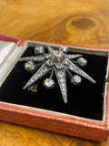 Victorian Starburst 6ct Diamond Brooch