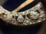 Victorian 15ct Gold and Silver Diamond Crescent brooch