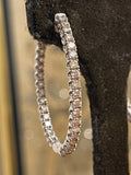 Certified 3ct Natural Diamond Inside and Out Hoop Earrings
