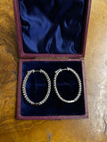 Certified 3ct Natural Diamond Inside and Out Hoop Earrings