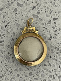 15ct Gold Victorian Green Guilloché Enamel, Diamond and Pearl Locket