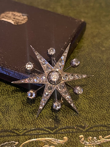 Victorian Diamond Star Brooch and pendant