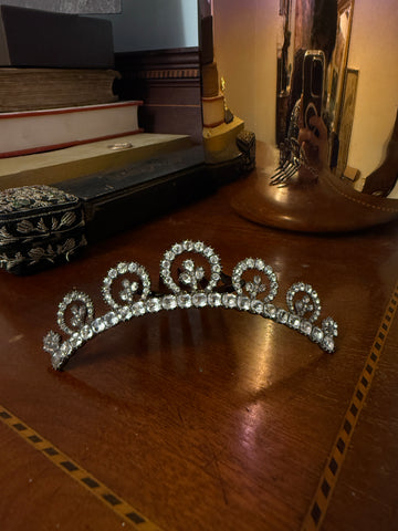 Georgian Black Dot Paste Tiara