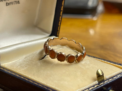 Georgian Coral Eternity Ring