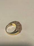 Frosted Rock Crystal 18ct Gold Italian Ring