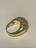 Frosted Rock Crystal 18ct Gold Italian Ring