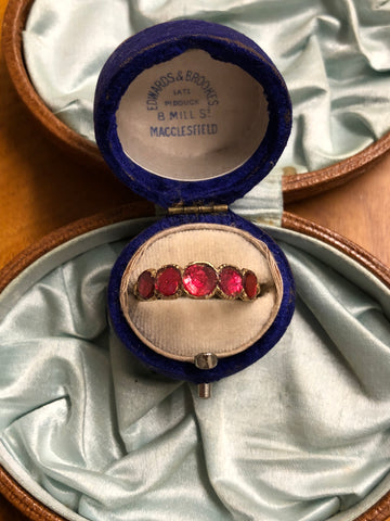 Reserved Georgian Five Stone Half Hoop Ring
