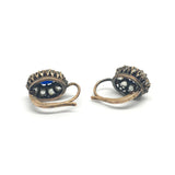 19th Century Rose Cut Diamond rose gold Cluster Earrings