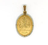 Paul Emile Brandt Gold Pendant Necklace Depicting Mary
