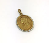 Paul Emile Brandt Gold Pendant Necklace Depicting Mary