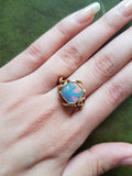Striking Victorian Opal and Gold Snake Ring