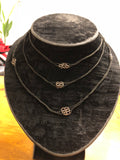 19th Century Cut Steel Bead and Silk Necklace