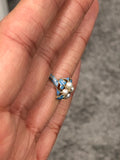 Blue Enamel Victorian Pearl and Diamond Ring - Forget Me Not