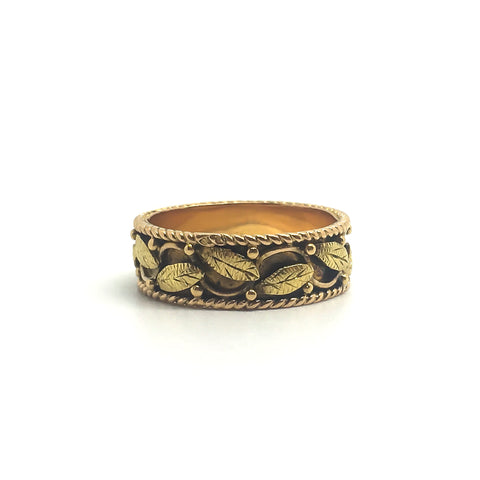 19.2 Carat Gold Portuguese Ivy Leaf Band Ring
