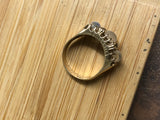 Vintage Gold Moonstone and Ruby Ring