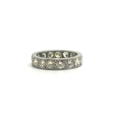 3.0 Carat Diamond Palladium Eternity Ring circa 1950