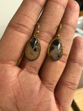 14ct Gold Antiques Moss Agate Earrings
