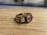 Vintage Gold Moonstone and Ruby Ring