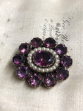 Victorian Amethyst Mourning Brooch 1842
